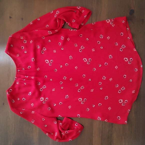 Reitmans Red Floral Blouse - Picture 6 of 8